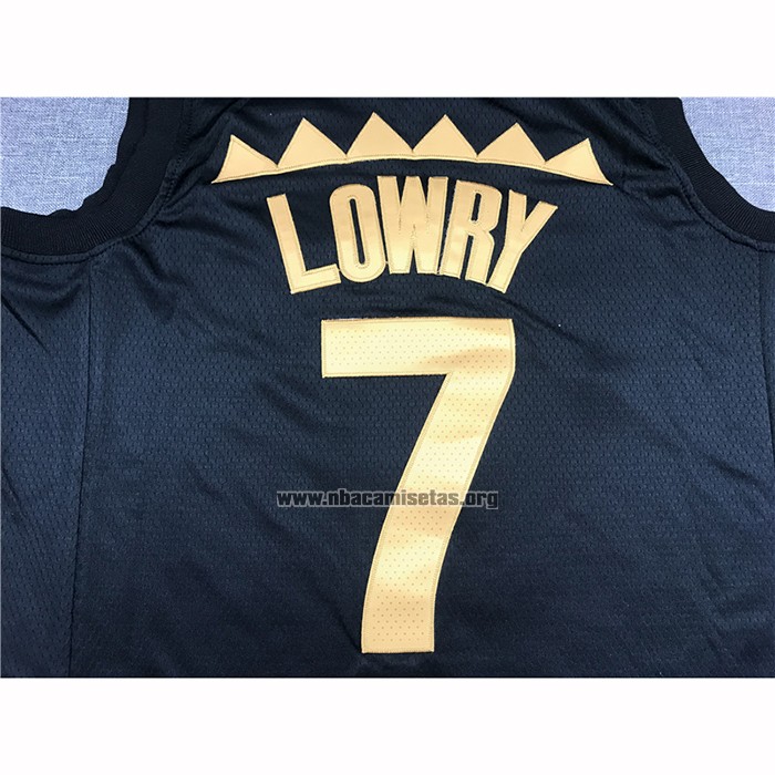 Camiseta Toronto Raptors Kyle Lowry NO 7 Ciudad 2019-20 Negro